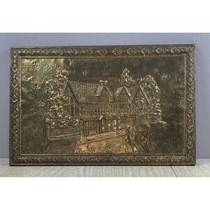 Vintage Copper English Country Side Cottage 18" X 12"